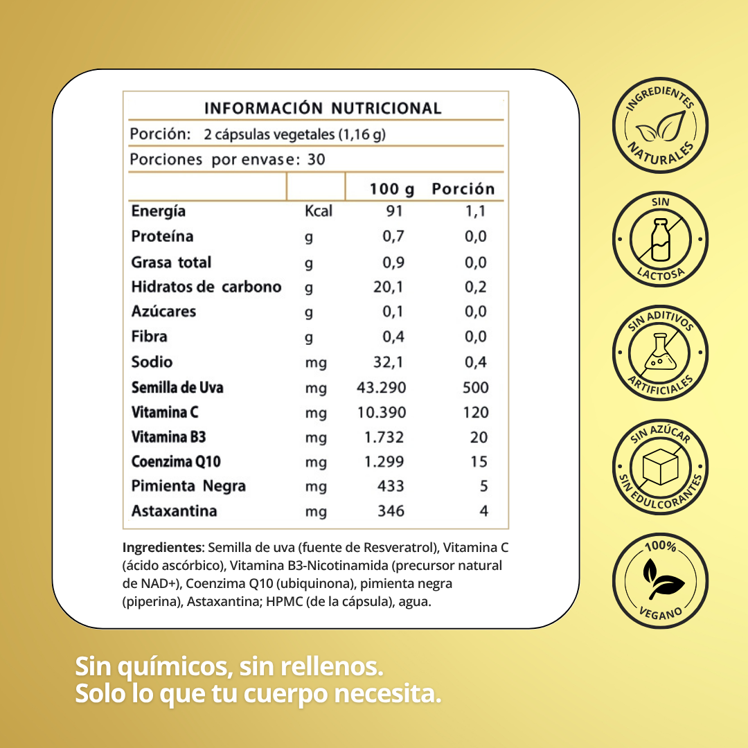 Suplemento VITARIS | 6 Antioxidantes premium en 1